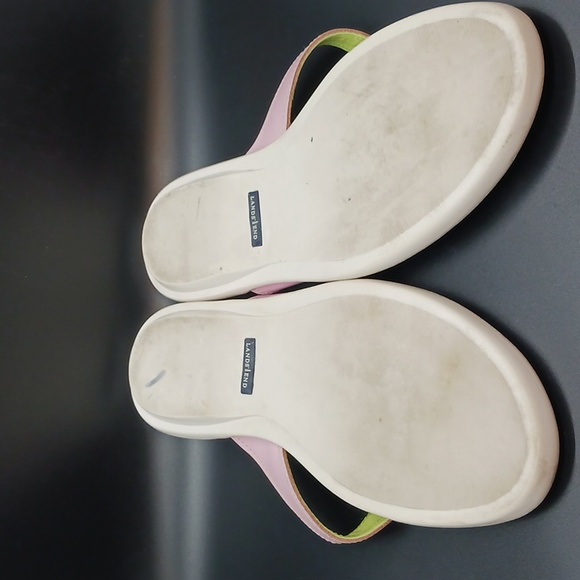 Lands' End    Flip Flops   Sandals Lime Green & Pink    Size 7.5 B - Picture 6 of 7